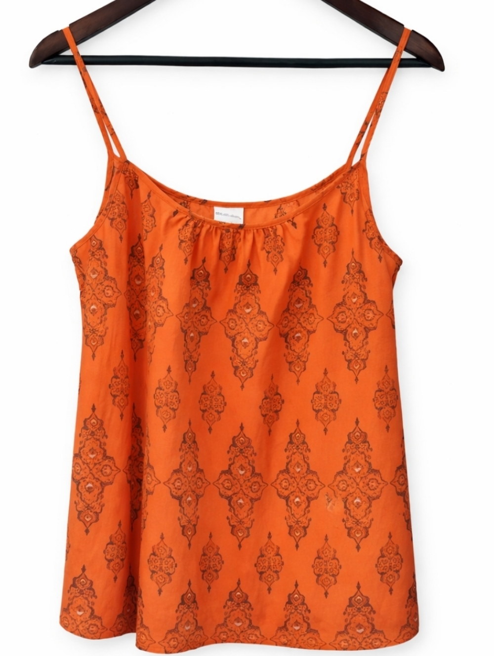Merona Orange Moroccan-tile Inspired Boho Camisole Top Sz Lg